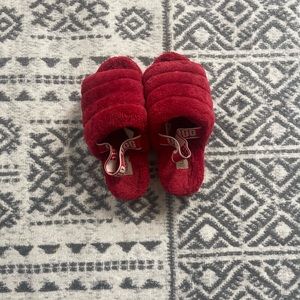 Red Ugg Fur Slides